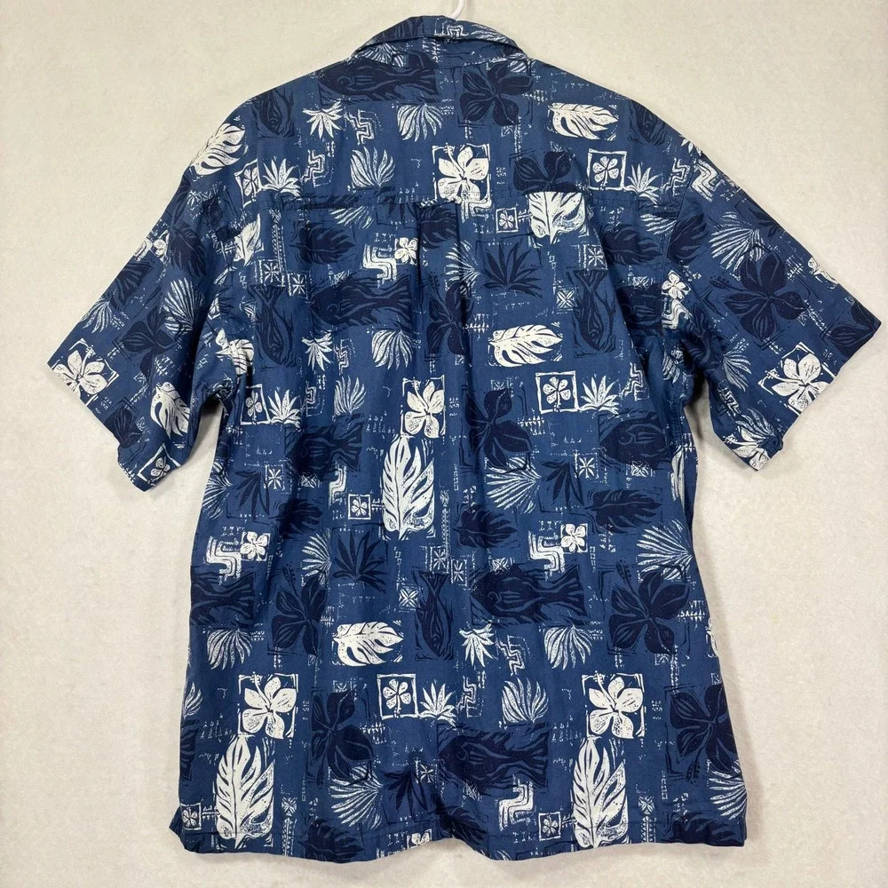 Newport Blue Camp Shirt Mens XL Hawaiian Relaxed Fit Tropical Fish Print Aloha - Picture 3 of 8